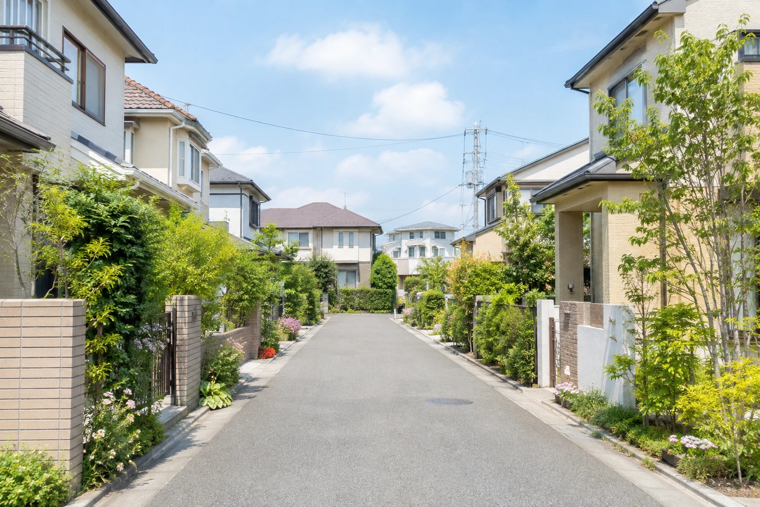 架空の住宅街のイメージ（AI生成・医院の所在地ではありません）